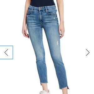 MOTHER THE LOOKER ANKLE STEP FRAY JEANS WHERE THERE'S SMOKE SZ 27